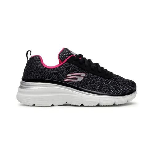 ZAPATILLA SKECHERS FASHION FIT NEGRA ROSA 12719 BKHP 1