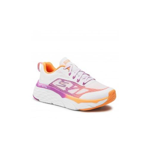 SKECHERS MUJER MAX CUSHIONING ELITE 128261/WOR BLANCA/NARANJA/MORADA 1