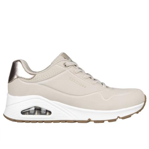 SKECHERS UNO SHIMMER AWAY MUJER 155196/NAT BEIGE PIEL 1